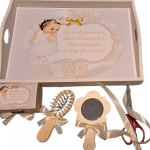 Tavita de turta, Baby Princess realizata pe tavita vopsita, set de 5 piese