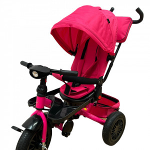 Tricicleta 6088 cu pozitie de somn, scaun reversibil si far cu lumini si sunete,roz