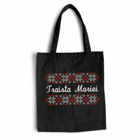 Geanta bumbac organic brodata personalizata "Traista mea"