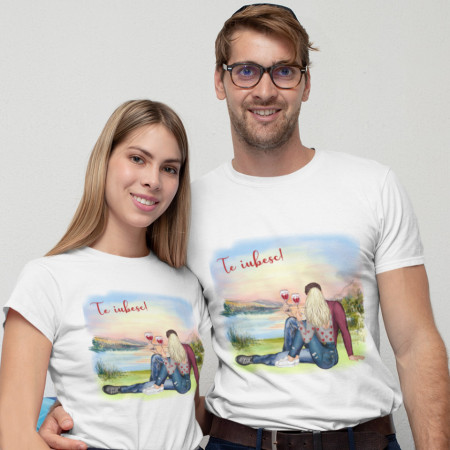 Set tricouri personalizate cuplu "Te iubesc"