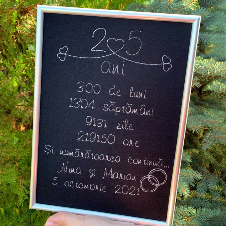 Tablou personalizat aniversare casatorie 29.7x21 cm