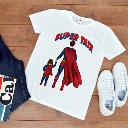 Tricou personalizat "Super tata cu fetita"