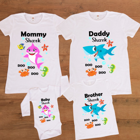 Set familie personalizat "Baby Shark"