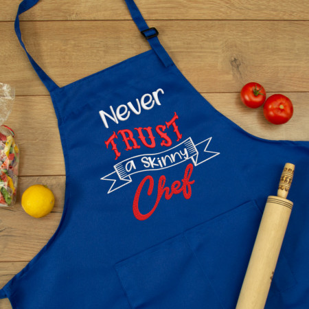 Sort personalizat brodat "Never trust a skinny chef"