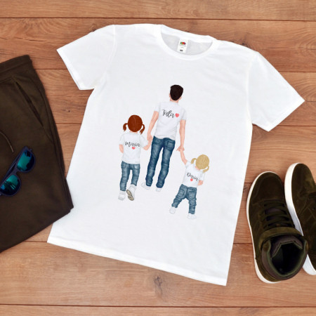 Tricou personalizat "Tata cu fete"