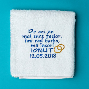 Prosop personalizat brodat mire "Nu mai sunt fecior"