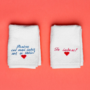 Prosoape personalizate brodate cuplu "Te iubesc"