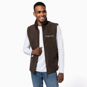 Vesta fleece brodata personalizata barbat "Logo" - Img 1