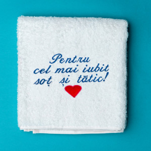 Prosop personalizat brodat "Cel mai bun sot si tata"