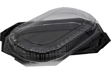 Platou negru din plastic 45cm - 10buc/set (fara capac) - Img 2