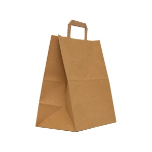 Sacoșă hârtie transport delivery NATUR, 26x17x27cm