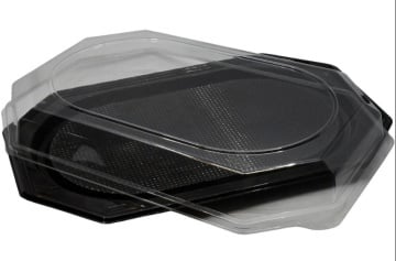Platou negru din plastic 55cm - 10buc/set (fara capac) - Img 2