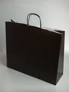 Sacoșă hârtie KA cu mâner răsucit, NEARGĂ, 45x14x40