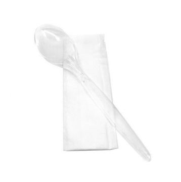 Tacamuri reutilizabile plastic LS (Lingura,Servetel) 100buc/set