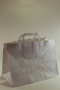 Sacoșă hârtie KA cu mâner interior, ALBĂ, 32x21x24