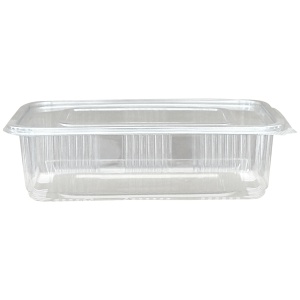 Caserole 500gr PET dreptunghi cu capac plat - 100buc/set