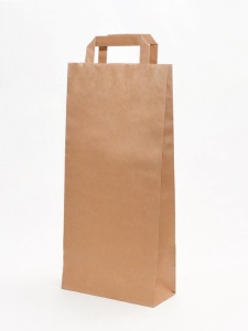 Saci hârtie 5KG, doua straturi, natur, cu maner interior, 20x10x44,5cm