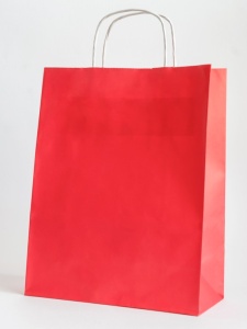 Sacoșă hârtie KA cu mâner răsucit, ROȘIE 25x11x32