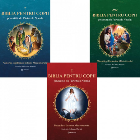 Pachet: Biblia pentru copii povestită de Părintele Necula. Vol. 1 + 2 + 3 - Dr. Mihail Pautov