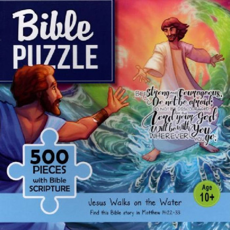 Bible puzzle - 500 pieces with Bible Scripture - Jesus Walks on the Water (10+)