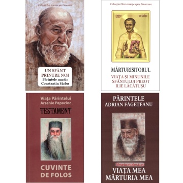 Pachet promoțional: Sf. Constantin Sarbu + Sf. Ilie Lacatusu + Pr. Arsenie Papacioc + Pr. Adrian Fageteanu