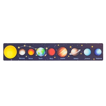 Joc educativ din lemn cu Sistemul Solar