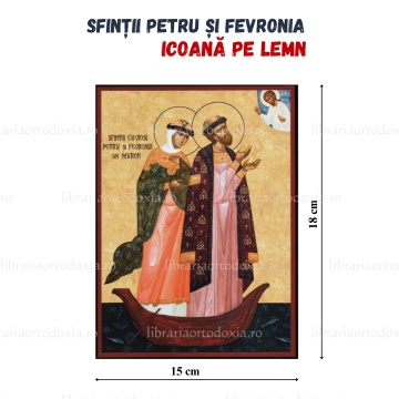 Icoana pe lemn Sfintii Petru si Fevronia din Murom