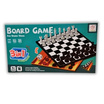 Joc 3 in 1 (sah, dame și table),magnetic - 28 x 28 cm