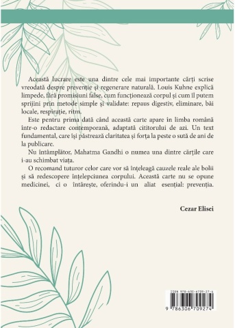 Arta de a vindeca orice boala fara doctorii si operatii - Louis Kuhne