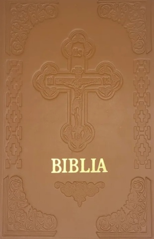 Biblia - Cu scris mare - Format A4, cu coperta îmbracată în piele naturală - Maro deschis