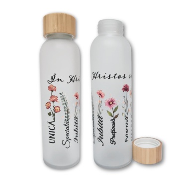 Sticla de apa din sticla mata 600ml