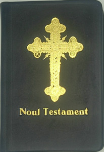 Noul Testament cu psalmii cu coperti din piele naturala