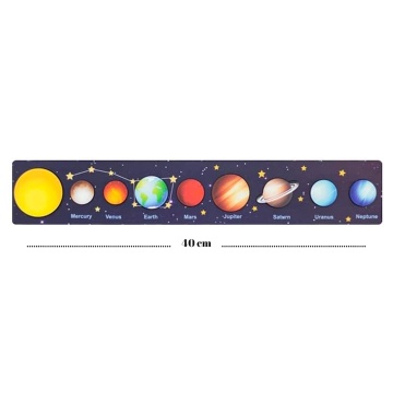 Joc educativ din lemn cu Sistemul Solar