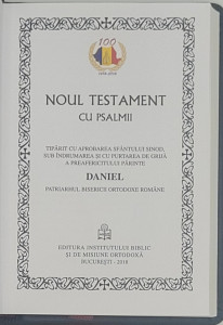 Noul Testament cu psalmii cu coperti din piele naturala