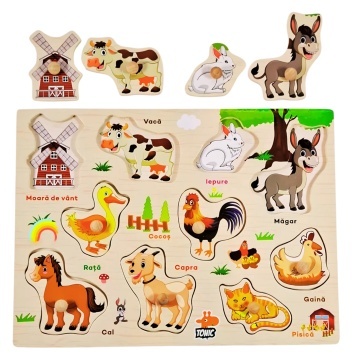 Puzzle Animale domestice, din lemn