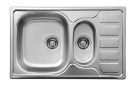 SOUL SATIN SINK 1,5-BOWL WITH DRAINER WITH FITTING ZEO_0513