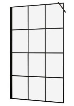 Paravan de dus finisaj negru tip Walk-in Elite Black Soho - 120cm - sticla 6mm