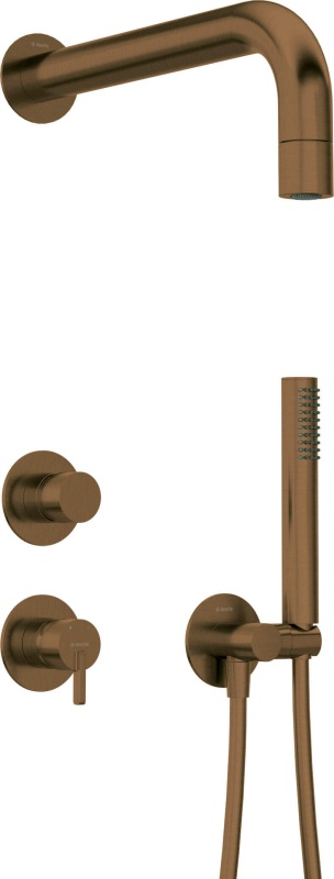 SILIA – Set de duș cu montare îngropată, pălărie de duș fixă, finisaj Bronz periat (NQS_C9XK) 🛁✨
