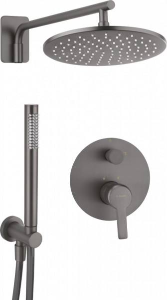 Arnika Titan Set de dus incastrat cu baterie , para de dus si dispersor fix, finisaj titanium NACD9QP