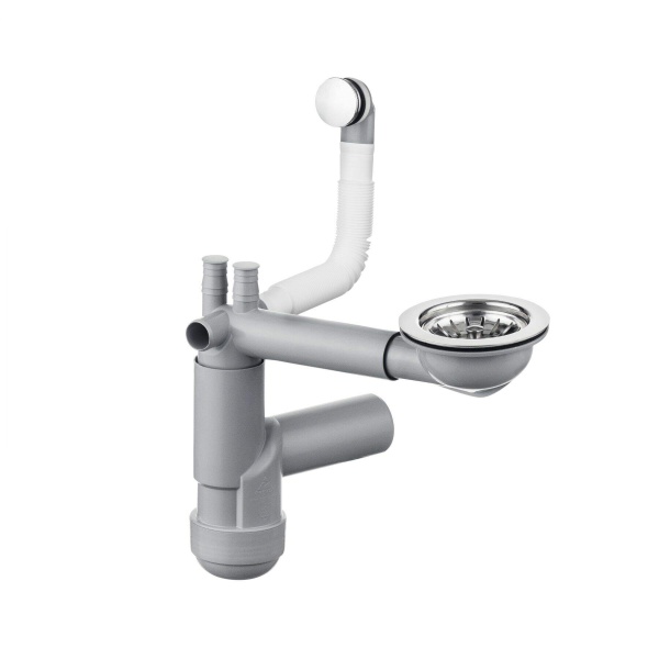 Space-Saver Lux Sifon pentru chiuveta din granit, 1-cuvă - Space-Saver Finisaj: Oțel periat ZXY_9917