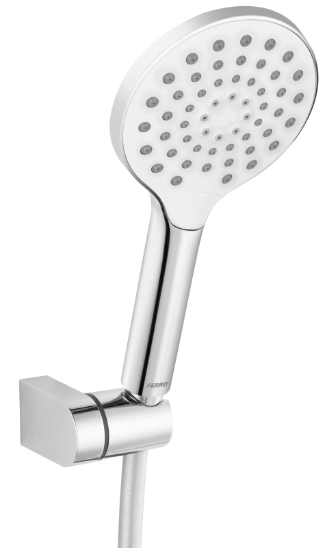 FIXED SHOWER SETS Set para dus 3 functii cu suport reglabil si furtun flexibil Mulo, crom - U334- Ferro