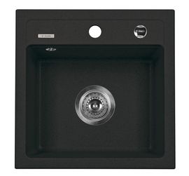 ZORBA SINK ONE BOWL WITHOUT DRAINER WITH FITTING, GRAPHITE GRANITE