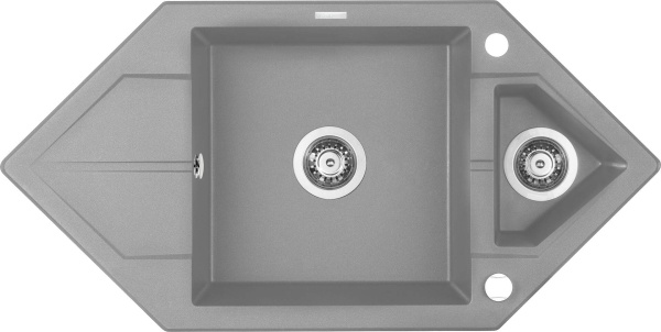 Hexon Chiuvetă din granit, 1,5-cuve cu picurător - Space-Saver Finisaj: Antracit ZQP_S653