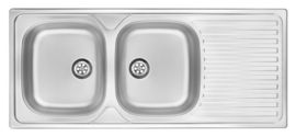 TWIST SATIN SINKS 2-BOWLS WITH FITTING ZEU_0210