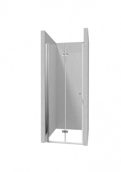 Ușă de nișă pliabilă dublă, finisaj crom din seria Kerria 90 cm KTSX041P