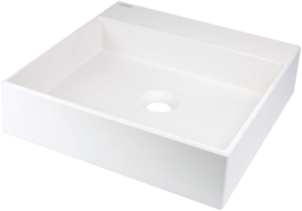 Correo Lavoar din granit, blat, cu gaură pentru baterie - 400x400 mm Finisaj: Alb CQR_AU4S