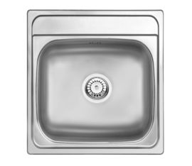 MERCATO 1-BOWL S/S SINK WITHOUT DRAINING BOARD, WITH FITTINGS, SATIN