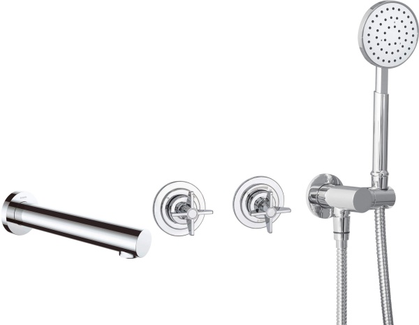 🚿 Set de duș TEMISTO, montare încastrată, cu pipa, finisaj cromat – Cod BQT_018P