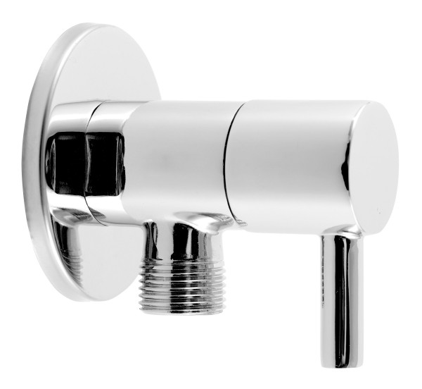 Rotondo robinet colțar 1/2”x3/8” cu cartuș ceramic și manetă metalică - Z295 - Ferro