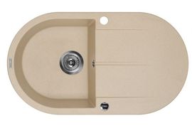 PIVA SINK ONE BOWL WITH DRAINING BOARD WITH FITTING, SANDY GRANITE